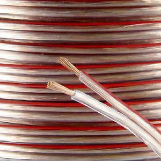 כבל רמקול דו גידי איכותי  2.5 מ"מ 12GA תוצרתX-CALIBER   -אורך 15 מטר – צבע אדום/שחור 