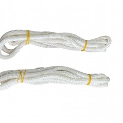 זוג חבלים למצוף פנדר קוטר 6 מ"מ אורך 1.5 מטר חבל ימי מקצועי מתאים גם לעוגן עם סיומת לולאות  - צבע לבן PRO ROPE