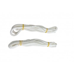 זוג חבלים למצוף פנדר קוטר 6 מ"מ אורך 1.5 מטר חבל ימי מקצועי מתאים גם לעוגן עם סיומת לולאות  - צבע לבן PRO ROPE