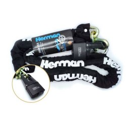 שרשרת מחוסמת כולל מנעול שרשרת חוליות 12 מ"מ אורך 1.8 מטר מנעול תליה 80 מ"מ דגם 721 תוצרת הרמןHERMAN