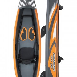 קיאק מתנפח אקווה מרינה 375/72 ס"מ קיאק ספורט יחיד רצפת סאפ DWF כפולה כיסוי פוליאסטר דגם טומהוק AIR-K375 תוצרת Aqua Marina