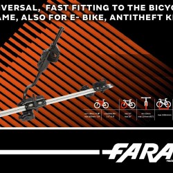 מנשא אופניים לגג הרכב מוטות אלומיניום לגג הרכב מתאים לכל רכב דגם PESIO תוצרת פארד FARAD איטליה