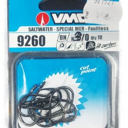 קרס לדייג על חי של חברת VMC בא ב-10 יחידות לחבילה מידה 3/0