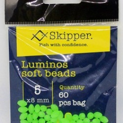 SKIPPER חרוזי סיליקון רכים זוהרים 5 מ"מ 60 יחידות תוצרת סקיפר