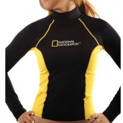 חולצת שחייה גלישה וחתירה ראשגארד RASH GUARD שרוול ארוך נשים, הגנה גבוהה מקרני UV +50 אידיאלי לספורט ימי ושהייה בשמש נשיונל ג'יאוגרפיק ™National Geographic 