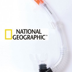 שנורקל מקצועי מסדרת Explorer , פומית סיליקון  דגם סוורדפיש SWORDFISH תוצרת נשיונל ג'יאוגרפיק ™National Geographic – צבע כחול