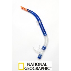 שנורקל למתחילים מסדרת Experience דגם WHAOO S עם שסתום ריקון תוצרת נשיונל ג'יאוגרפיק ™National Geographic-צבע כחול  