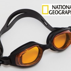 משקפת שחייה סיליקון איכותית בעיצוב מרהיב דגם Z814 כולל תיק רשת ממותג תוצרת נשיונל ג'יאוגרפיק ™National Geographic 
