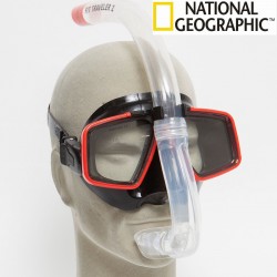 מארז קומבו מקצועי מסדרת Explorer, מסכה + שנורקל ממורכז דגם FIT TRAVELER 2 תוצרת נשיונל ג'יאוגרפיק  ™ - National Geographic 