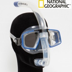 מארז קומבו מקצועי מסדרת Explorer, דגם FIT TRAVELER 2 מסכה + שנורקל ממורכז תוצרת נשיונל ג'יאוגרפיק  ™ - National Geographic 