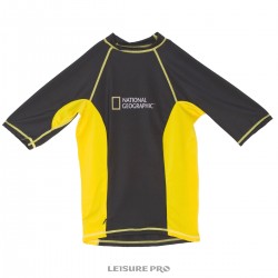 חולצת שחייה גלישה וחתירה ראשגארד RASH GUARD שרוול קצר נשים, הגנה גבוהה מקרני UV +50 אידיאלי לספורט ימי ושהייה בשמש נשיונל ג'יאוגרפיק ™National Geographic 