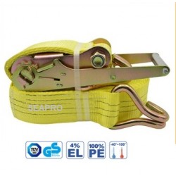 רצועת חילוץ רצ'ט מקצועי כושר העמסה 12 טון אורך 12 מטר רוחב 10 ס"מ מתאימה לחילוץ או אבטחה של משא כבד וחורג דגם רדרוק RedRock 