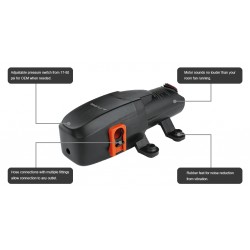 משאבה דיאפרגמה חשמלית 220V סדרה 23B מים מתוקים 5.6 ל/ד 40PSI דגם SFDPAX015040-23B תוצרת SEAFLO