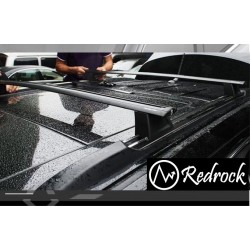 גגון לרכב ג'יפ גרנד שירוקי 2011-2019 צירוקי גגון מקשר למוטות צמודים מוט אלומיניום רחב שחור תושבות מקוריות לרכב RedRock