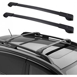 גגון לרכב סובארו XV 2009-2017  גגון מקשר מקורי קו אפס למוטות אורך מוט אלומיניום רחב שחור תושבות מקוריות לרכב RedRock