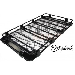 גגון עריסה לרכב מסחרי אלומיניום מחוזק דגם טרפז אוניברסלי מגן רוח קידמי  ומוטות רוחב מתכווננים לרכב פיקס פוינט מידה 180x128 ס"מ RedRock