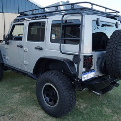 גגון עריסה כולל סולם לג'יפ רנגלר פלדה שחור דגם מפואר תוצרת רדרוק RedRock