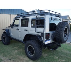 גגון עריסה כולל סולם לג'יפ רנגלר פלדה שחור דגם מפואר תוצרת רדרוק RedRock