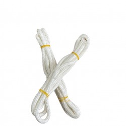 זוג חבלים למצוף פנדר קוטר 6 מ"מ אורך 1.5 מטר חבל ימי מקצועי מתאים גם לעוגן עם סיומת לולאות  - צבע לבן PRO ROPE