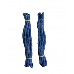 זוג חבלים למצוף פנדר  קוטר 8 מ"מ אורך 2 מטר חבל ימי מקצועי מתאים גם לעוגן עם סיומת לולאות  - צבע כחול PRO ROPE