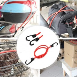 רצועת אבטחה מסוג בנגי כולל 2 קרסים חבל בנג'י רב תכליתי קוטר 8 מ"מ אורך 90 ס"מ  - צבע אדום PRO ROPE 