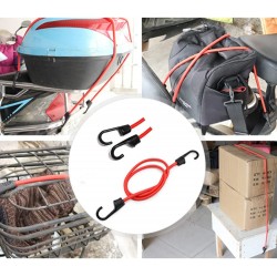 רצועת אבטחה מסוג בנגי כולל 2 קרסים חבל בנג'י רב תכליתי קוטר 8 מ"מ אורך 90 ס"מ  - צבע אדום PRO ROPE 