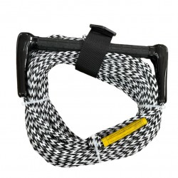 חבל סקי צף  8 מ"מ אורך 23 מטר חבל ימי מקצועי לסקי מים - צבע שחור לבן PRO ROPE