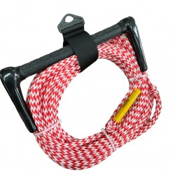 חבל סקי צף  8 מ"מ אורך 23 מטר חבל ימי מקצועי לסקי מים - צבע אדום לבן PRO ROPE