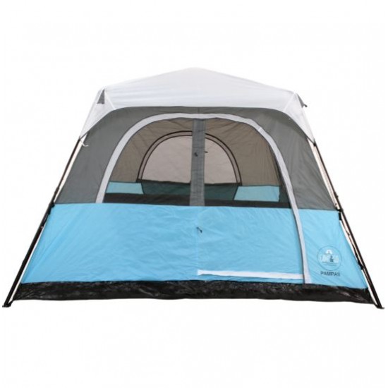 אוהל פתיחה מהירה ל-6 אנשים דגם PAMPAS אוהל עמידה כולל נורה לאוהל מתנה UV פנימי  למחנאות קמפינג וטיול שטח Camp&Go