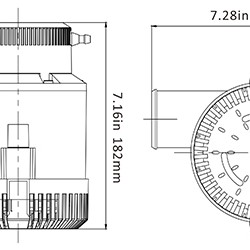 משאבת מים חשמלית בילג' 12V לא אוטומטית  4700 גלון/שעה דגם BP1G4700-01 תוצרת SEAFLO