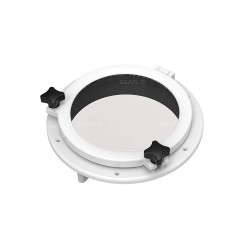 חלון אשנב עגול קוטר 21 ס"מ זכוכית תקנית מטומפרר 4 מ"מ עשוי ABS איכותי עמיד מתאים לכלי שייט קרוואן או אוטובוס דגם SFPP1-01 תוצרת SEAFLO