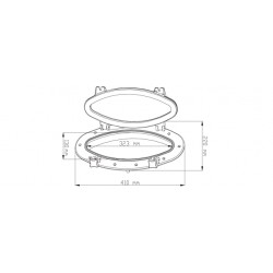 חלון אשנב אובלי 41x22 ס"מ זכוכית תקנית מטומפרר 4 מ"מ עשוי ABS איכותי עמיד מתאים לכלי שייט קרוואן או אוטובוס דגם SFPP1-03 תוצרת SEAFLO
