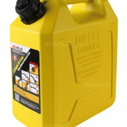 מיכל דלק 10 ליטר לרכב בנזין כולל זרבובית מילוי עם שסתום סגירה אוטומטי עומד בתקני אבטחה EAP AS/NZS 2906:2001 צהוב דגם SFDT10-01 תוצרת SEAFLO