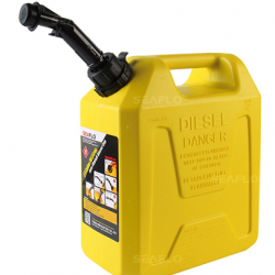 מיכל דלק 10 ליטר לרכב בנזין כולל זרבובית מילוי עם שסתום סגירה אוטומטי עומד בתקני אבטחה EAP AS/NZS 2906:2001 צהוב דגם SFDT10-01 תוצרת SEAFLO