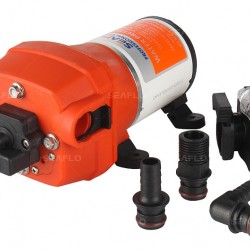 משאבת מים חשמלית 12V לקרוואן וכלי שייט משאבת דיאפרגמה למים מתוקים 4 תאים 12.5 ליטר/דקה לחץ אוויר 35psi דגם DP1-033-035-41 תוצרת SEAFLO