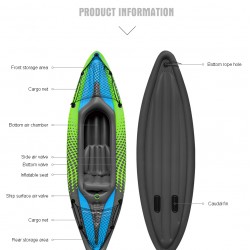 קיאק יחיד מתנפח  275/76 ס"מ כולל מושב מתכוונן דגם טנדם SFIK9 תוצרת סיפלו SEAFLO