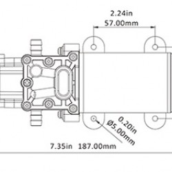 משאבת דיאפרגמה מים מתוקים 2 תאים 12V 5 ליטר/דקה לחץ אוויר 100psi דגם DP1-013-100-22 תוצרת SEAFLO