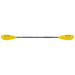 משוט לקיאק מקצועי מוט אלומיניום 220 ס"מ ניתן לפירוק 2 חלקים להב פוליפרופילן בשילוב פוליקרבונט מחוזק קל משקל צבע צהוב-SEAPRO