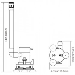 קיט משאבה לפתיון חי לדייג 12V הספק 350 גלון/שעה  עם צינור אוורור ובסיס ואקום דגם BP1G350-09 תוצרת SEAFLO