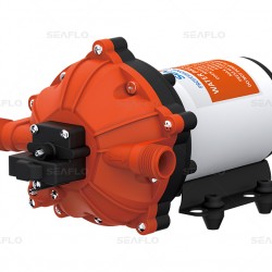 משאבת מים חשמלית 12V לקרוואן וכלי שייט משאבת דיאפרגמה למים מתוקים 5 תאים 18.9 ליטר/דקה לחץ אוויר 60psi דגם DP1-050-060-52 תוצרת SEAFLO