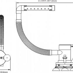 קיט משאבה לפתיון חי לדייג 12V הספק 350 גלון/שעה  עם צינור אוורור ובסיס ואקום דגם BP1G350-10 תוצרת SEAFLO
