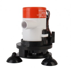 קיט משאבה לפתיון חי לדייג 12V הספק 350 גלון/שעה  עם צינור אוורור ובסיס ואקום דגם BP1G350-10 תוצרת SEAFLO