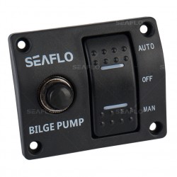 לוח מפסקים חשמלי 12V/24Vלמשאבת מים חשמלית בילג' 3 מצבי בקרה אוטומט/ידני/כבוי כולל מפסק בטוח דגם SFSP-015-02 תוצרת SEAFLO
