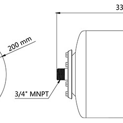 מיכל לחץ למשאבת מים 87PSi מסוג דיאפרגמה  8 ליטר  AT087021-01 תוצרת SEAFLO