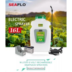 מיכל ריסוס חשמלי נטען  16 ליטר מרסס גב חשמלי כולל משאבת דיאפרגמה 70PSi כולל כולל סוללה ומטען SEAFLO דגם SFESR16B-01 מיכל ריסוס חשמלי נטען  16 ליטר מרסס גב חשמלי כולל משאבת דיאפרגמה 70PSi כולל כולל סוללה ומטען SEAFLO דגם SFESR16B-01
