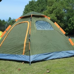אוהל משפחתי  ל-6 אנשים מנגנון פתיחה מהירה אוטומטי אוהל שתי שכבות, ציפוי כסף אנטי UV פנימי למחנאות קמפינג וטיול שטח PEKYNEW