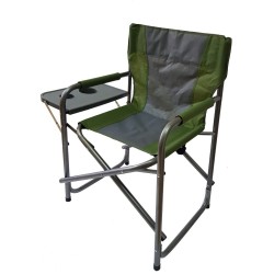 כיסא קמפינג מתקפל עם שולחן צד ומעמד לכוס שתיה כיסא במאים נוח לכל מטרה תוצרת Camp&Go