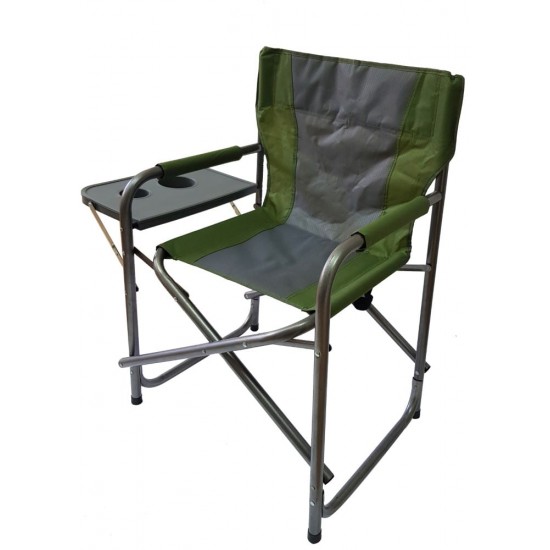כיסא קמפינג מתקפל עם שולחן צד ומעמד לכוס שתיה כיסא במאים נוח לכל מטרה תוצרת Camp&Go