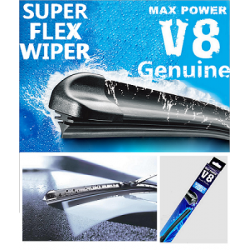   מגב סיליקון גמיש מקשה אחת אוניברסלי לרכב וישר "14 אורך 350 מ"מ תוצרת V8 MAX POWER כולל 10 מתאמים 