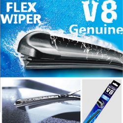   מגב סיליקון גמיש מקשה אחת אוניברסלי לרכב וישר "14 אורך 350 מ"מ תוצרת V8 MAX POWER כולל 10 מתאמים 